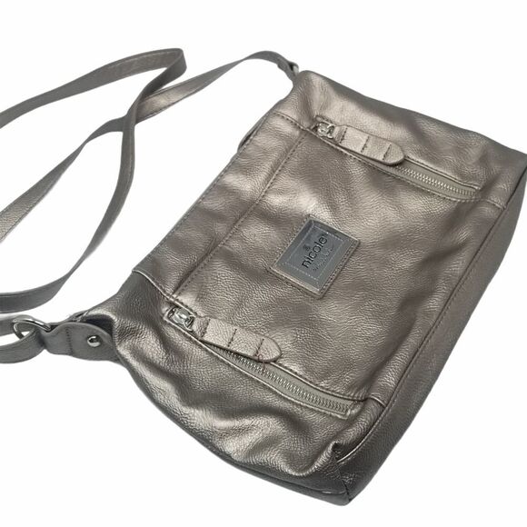 Nicole by Nicloe Miller Silver/Taupe Crossbody Bag - Picture 1 of 11